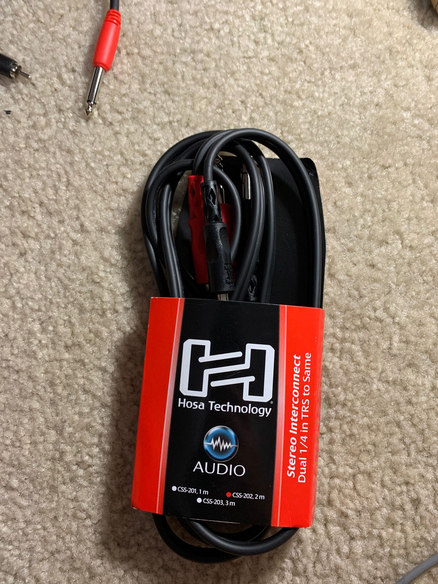 HOSA CSS-202 Balanced Stereo Interconnect Audio Cable Dual 1/4" TRS - 2 m