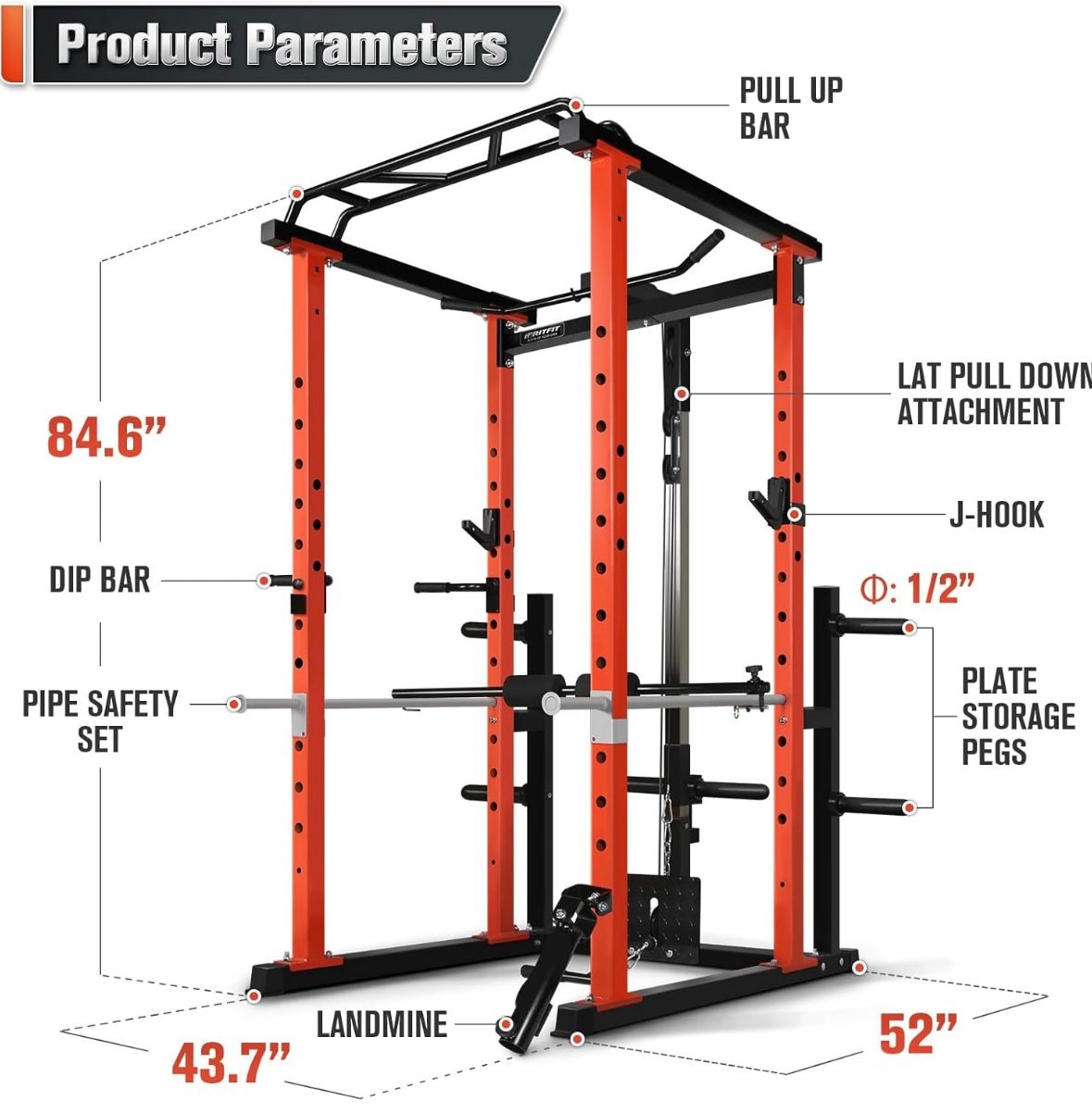 Weight Lifting Cage With Attachements