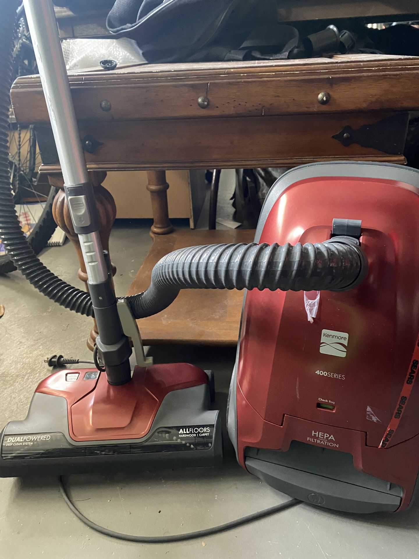 Kenmore 81414 Bagged Canister Vacuum Cleaning Tools, 400 Series + Telescoping Wand, Red