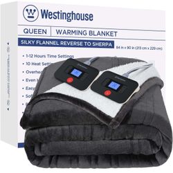 Westinghouse Electric Blanket Heated Blanket | 10 Heating Levels & 1 to 12 Hours Heating Time Settin