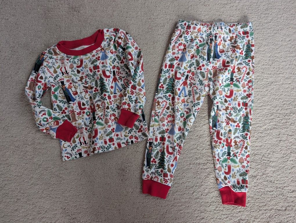 3t Pottery Barn Kids Rifle Paper Co Nutcracker Pajamas