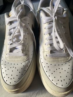Women's White NIKE Comfort Insole Court Vision Alta Sneakers DO2791-100 Size 10