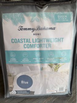 Tommy Bahama, queen coastal, lightweight, comforter blue