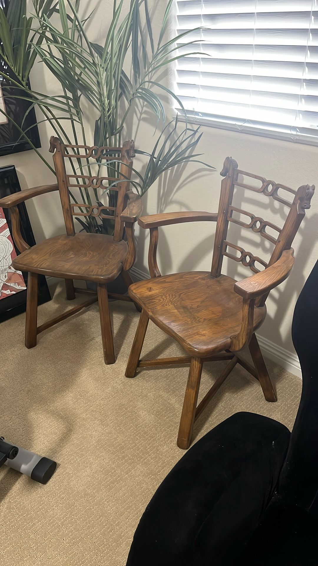 2 Qty 1940 oak chairs
