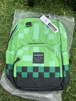 Minecraft Creeper Kids Backpack Green School Camping Bookbag Lunch Travel