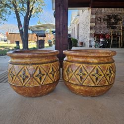 Rustic Diamond Clay Pots. (Planters) Plants, Pottery, Talavera $70 cada una. First come first serve.