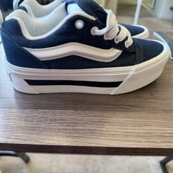 Vans WMNS Size 7 Knu Stack Nostalgia Blue/White Platforms Sneakers