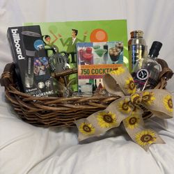 Drink Mixer & Game Gift Basket 