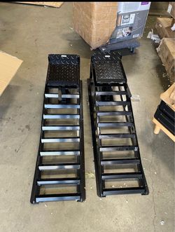 New 2 PCS Hydraulic Car Ramps 11065LBS 5T Heavy Duty Car Ramp Hydraulic Jack Car Lift