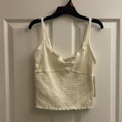 Brand New Smocked Cropped Cami In Winter White Size Medium Juniors