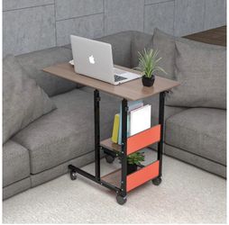 J-KING Home Office Laptop Desk 31'' Movable Height Adjustable Fashion Study Room Bedroom Living Room Workstation Computer PC Notebook Writing Rolling