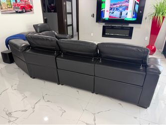 Sofa sectional Recliners -de piel del dorado