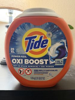 Tide Oxi Boost Power HE Deep Cleaning Concentrated Laundry Detergent Pods 25 Pacs - 37oz