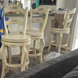 Solid Wood Swivel Countertop Bar Seats
