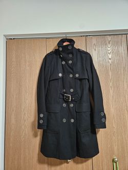 Vintage Y2K Heavy-Detail High Neck Wool Blend Coat M