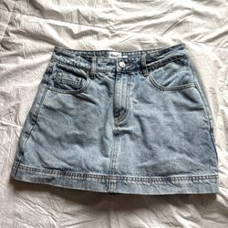 $65 Original Price, Princess Polly GAZELLE DENIM SKORT LIGHT WASH LOWER IMPACT