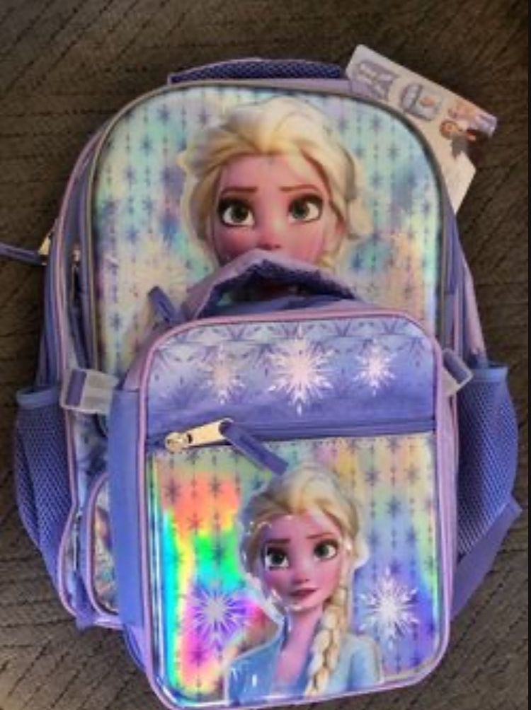 Disney Frozen II Elsa 16" Backpack & Insulated Lunch Bag 2-Piece Set