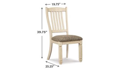 Cream Wood Dining Chair with Upholstered Seat