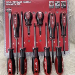 1 Set, Milwaukee 48-22-2710 10 Pc Screwdriver Kit