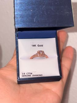 Keepsake 14K Rose Gold Ring with Genuine Diamonds 3/8 CTTW