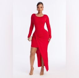 Medium red midi dress