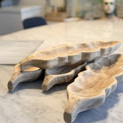 4 WOOD DOUGH BOWLS