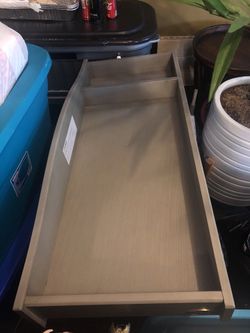 Grey Wood changing table top with mattress