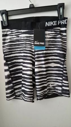 Nike Pro Compression Shorts Black White Print Sz M