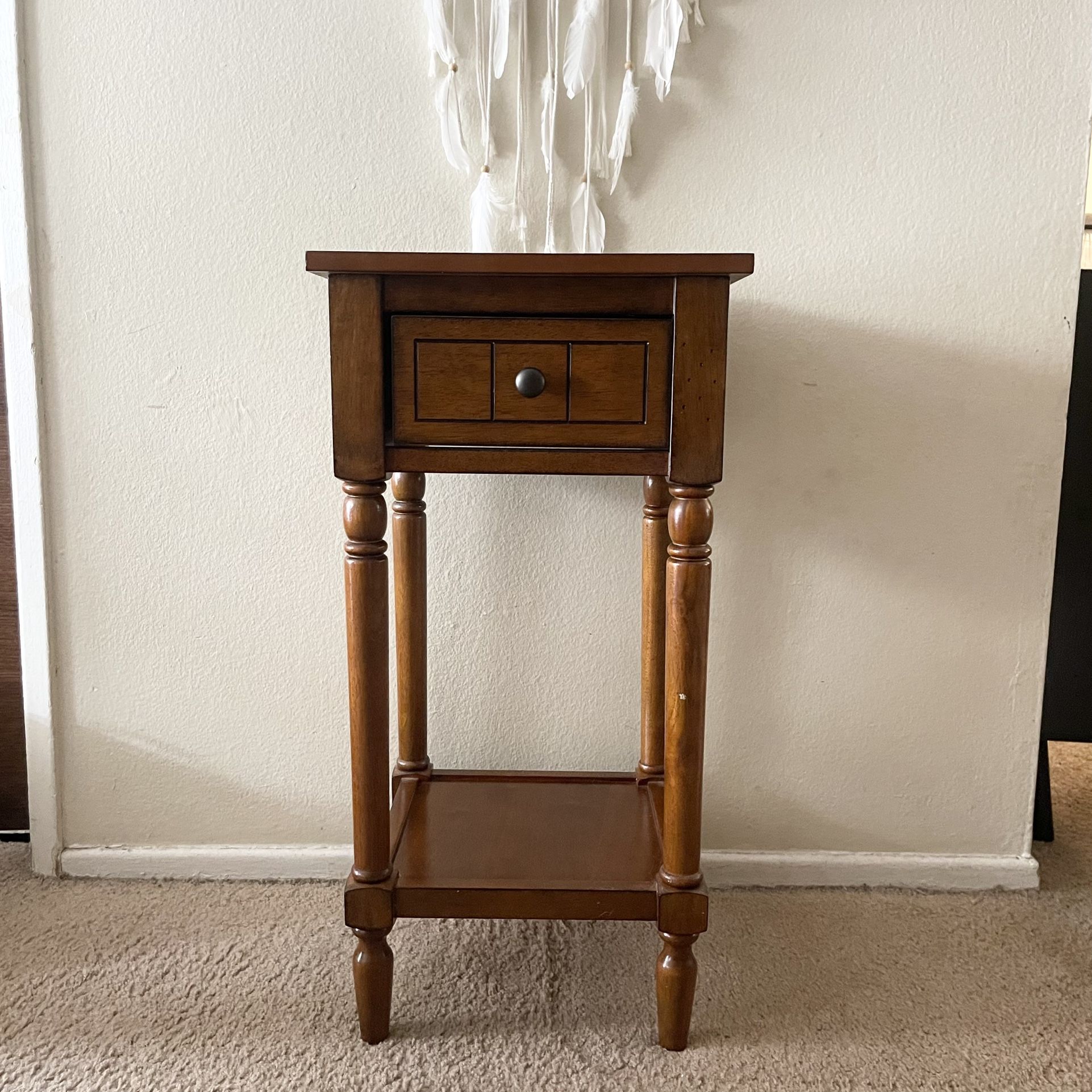Breighton Home Provencal Countryside Mia Petite Accent Side Table with Drawer and Shelves