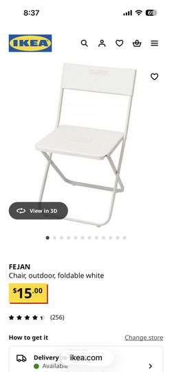 Ikea Gunde White Folding Chairs