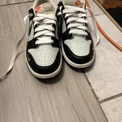Nike Dunk Low Black Bright Mandarin Mini Swoosh (GS)