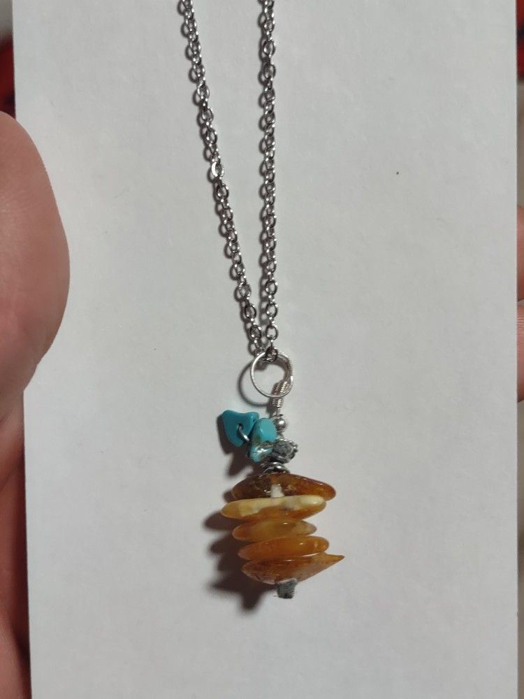 amber turquoise necklace