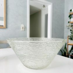 Glass Punch Bowl, Clear "Soreno" Anchor Hocking, Size 6/13 $30