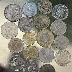 18 Foreign Coins Mostly South American