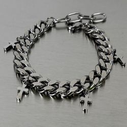 Silver Bracelet with Cross Charms