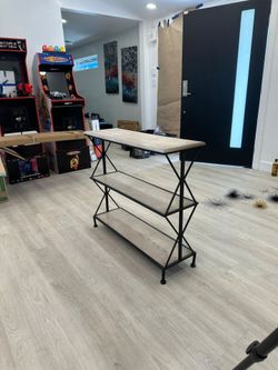 Industrial Console Table with 3 Shelves