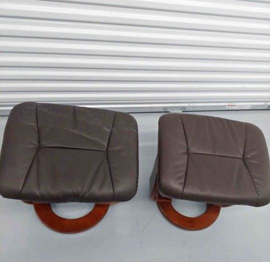 Brown Leather Ottoman Footstools