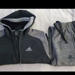 MEN ADIDAS RUNNING CLIMLITE LONG PANTS & JACKET  SIZE S  PRE-OWNED 