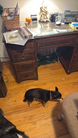 Vintage Dark Wood Executive Desk