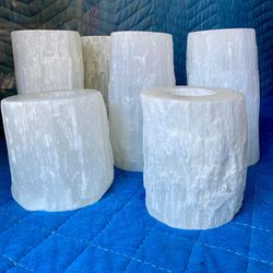 6 Rock salt candle holders… $50 for all