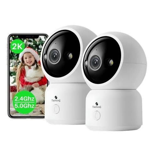 Indoor Surveillance Cameras 2 Pack 360 Degree Rotation