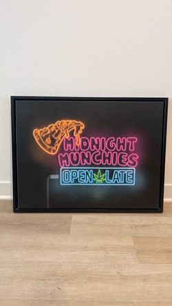 “Midnight Munchies” Framed Canvas Art – 34” W x 26” H