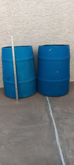 Two Plastic Drums-55 Gallon,Open Top