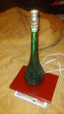 Vintage green glass lamp from italy