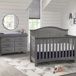 SoHo Baby Nursery Convertible Crib and Dresser with changing table Set