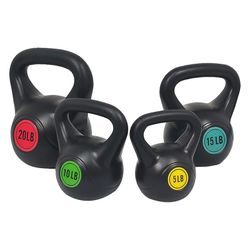 BalanceFrom Wide Grip 4 Piece Kettlebell Exercise Fitness Weight Set, Includes 5,10, 15, 20 lbs
