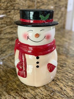 Yankee Candle Snowman Cookie Jar with Lid