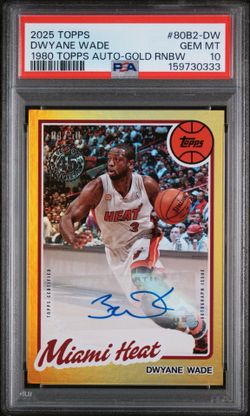 2025 TOPPS DWYANE WADE 1980 TOPPS AUTO-GOLD RNBW /50
