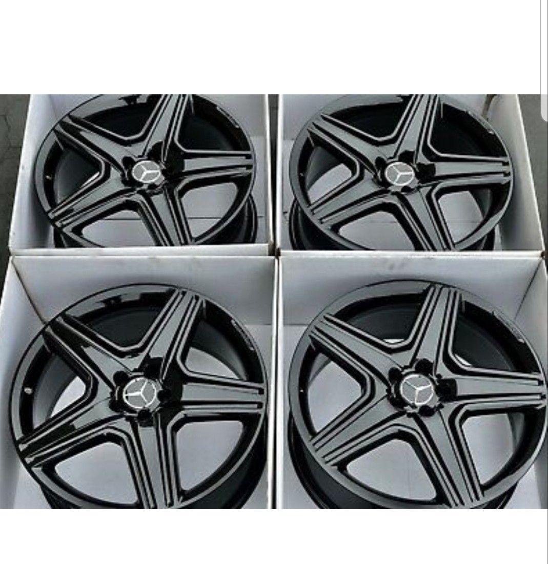 21" AMG MERCEDES ML63 BLACK WHEELS RIMS OEM Factory GENUINE ML 63 ML350 ML550