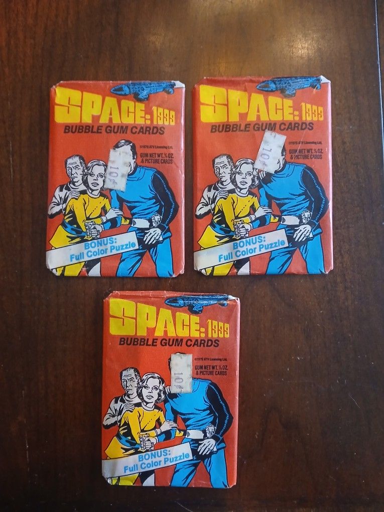 I have this 3 Vintage TV Show SPACE 1999 NEW Bubble Gum Cards (1975) with GUM packs 